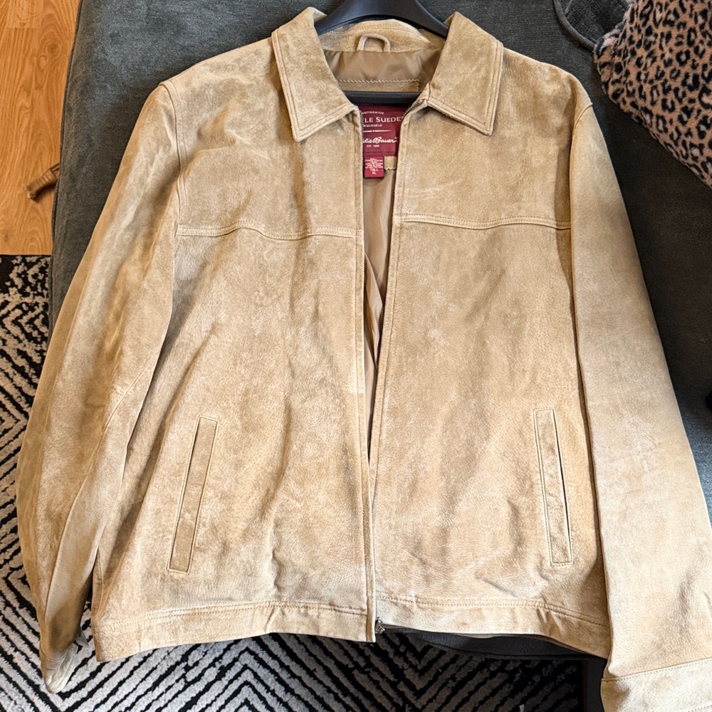 Eddie Bauer Light Tan Seattle Suede Jacket